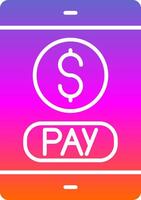 Mobile Payment Glyph Gradient Icon vector