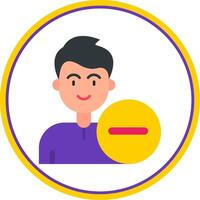 Remove Flat Circle Uni Icon vector
