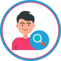 Search Flat Circle Uni Icon vector