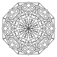 Geometric mandala style, floral design, coloring book page vector