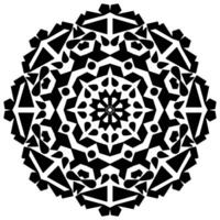 Geometric mandala style with black lines, circular shape, tattoo pattern vector