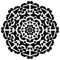 Geometric mandala style with black lines, circular shape, tattoo pattern vector