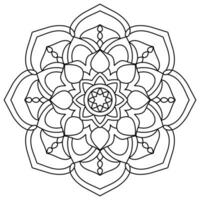 floral mandala estilo con negro línea, botánico modelo vector