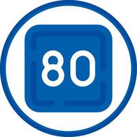 Eighty Flat Circle Uni Icon vector