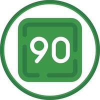 Ninety Flat Circle Uni Icon vector