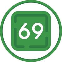 Sixty Nine Flat Circle Uni Icon vector