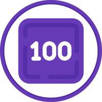 One Hundred Flat Circle Uni Icon vector