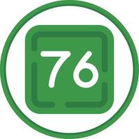 Seventy Six Flat Circle Uni Icon vector