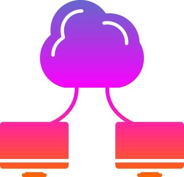 Cloud Computing Glyph Gradient Icon vector