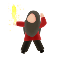 illustration of cute musimah faceless png