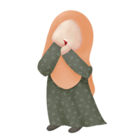 illustration of cute musimah faceless png