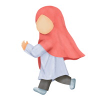 illustration of cute musimah faceless png