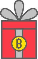 Gift Bitcoin Vector Icon