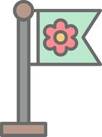 Sakura Flag Vector Icon