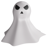 Ghost clipart flat design icon isolated on transparent background, 3D render Halloween concept png