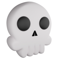 Cute skull side view clipart flat design icon isolated on transparent background, 3D render Halloween concept png