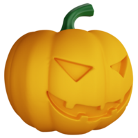 Pumpkin clipart flat design icon isolated on transparent background, 3D render Halloween concept png