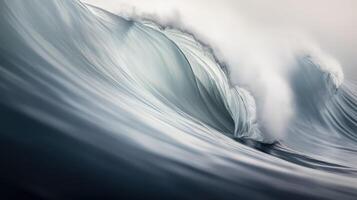 AI generated Huge wave breaking with a lot of spray and splash photo