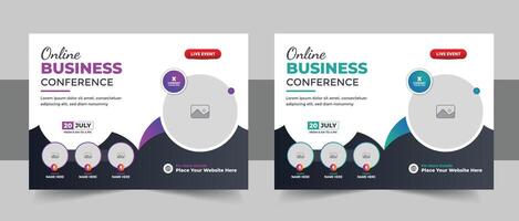 Corporate horizontal business conference flyer template bundle or Corporate horizontal business conference flyer template vector