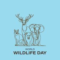 World Wildlife Day Vector Social Media Post