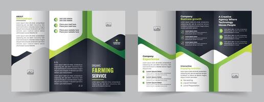 Eco food trifold brochure template or organic food menu trifold brochure template vector