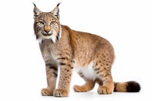 AI generated lynx isolated on white background photo