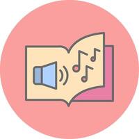 icono de vector de libro de audio