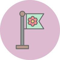 Sakura Flag Vector Icon