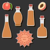 Illustration on theme big set different types liquid oil, bottle various size vector