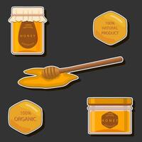 Illustration on theme sugary flowing down honey in honeycomb vector