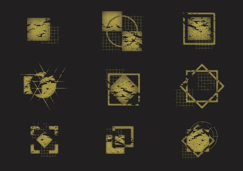 GRUNGE ELEMENT COLLECTION - SQUARE vector