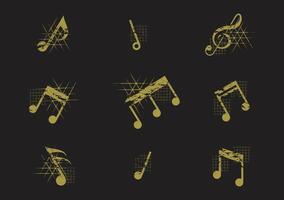 GRUNGE ELEMENT COLLECTION - MUSIC vector