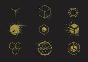 GRUNGE ELEMENT COLLECTION - HEXAGON vector