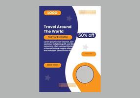 folleto de agencia de viajes vector