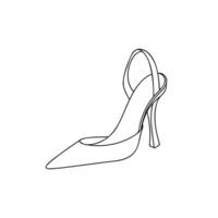 Vector illustration of hand drawn graphics of women's shoes. Casual and dressy style. High-heeled sandals. Doodle drawing Isolated object design.