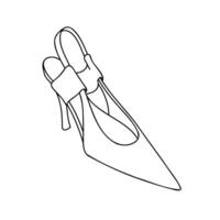 Vector illustration of hand drawn graphics of women's shoes. Casual and dressy style. High-heeled sandals. Doodle drawing Isolated object design.