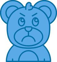 Angry Blue Line Filled Icon vector