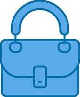 bolso azul línea lleno icono vector