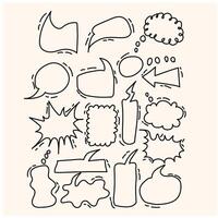 cartoony expression sign doodle, curve directional arrows, emoticon effects design elements, cartoon character emotion symbols, illustration style doodle and line art vector