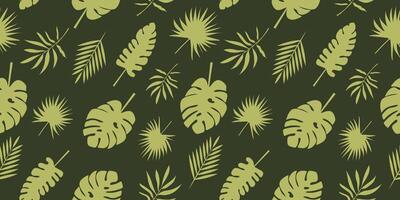 Seamless pattern with tropical leaves. Nature wallpaper.. Vector illustration. Vector illustration