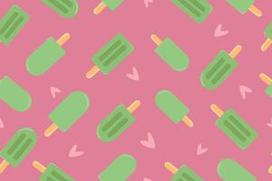 Ice cream background. Vector illustration on a pink background