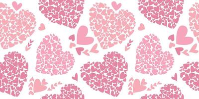 Seamless pattern of hearts. A set of beautiful hearts. Vector illustration on a white background.