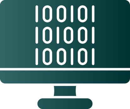 Binary Code Glyph Gradient Icon vector