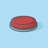 Red push button vector isolated illustration stock illustration