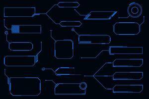 Vector HUD element frame technology futuristic interface. Cyberpunk design element.