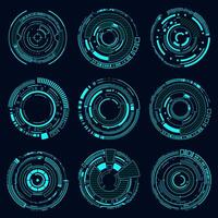 Vector set tech circle , HUD futuristic frame technology. Technology Hi-tech element.