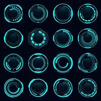 Vector hi-tech loading HUD futuristic cyberpunk style design element.