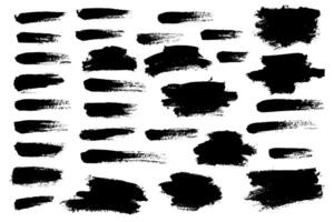 Vector set brush stroke text boxes. Grunge brush design element.