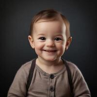 AI generated A portrait of a smart baby smiling photo