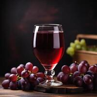 AI generated A glass of red grape juice photo